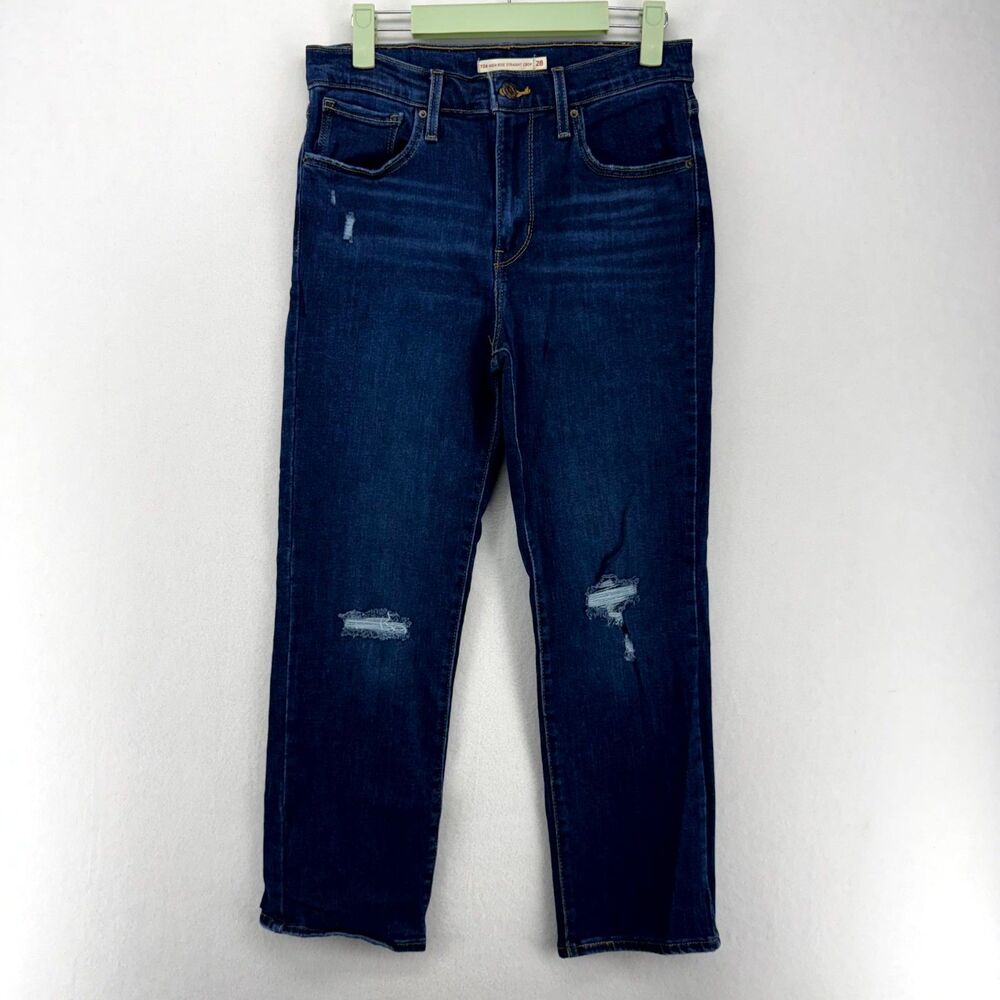 Levi Strauss & Co. 724 High Rise Straight Crop Denim Blue Jeans Ladies 28